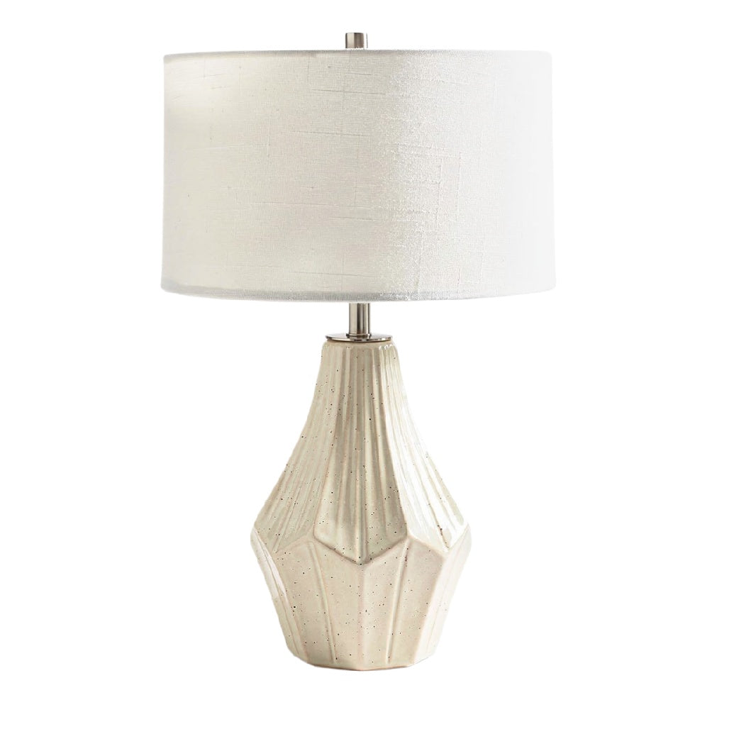 **Lampka stołowa z ceramicznym kloszem w kształcie wazonu**