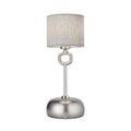 **Lampa biurkowa z metalowym stojakiem i lampionem z tkaniny**